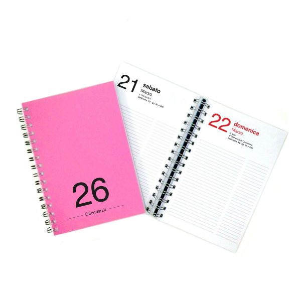 Agenda 2026 Giornaliera 365 giorni verticale 15x21 cm 10 colori con spirale - immagine 5