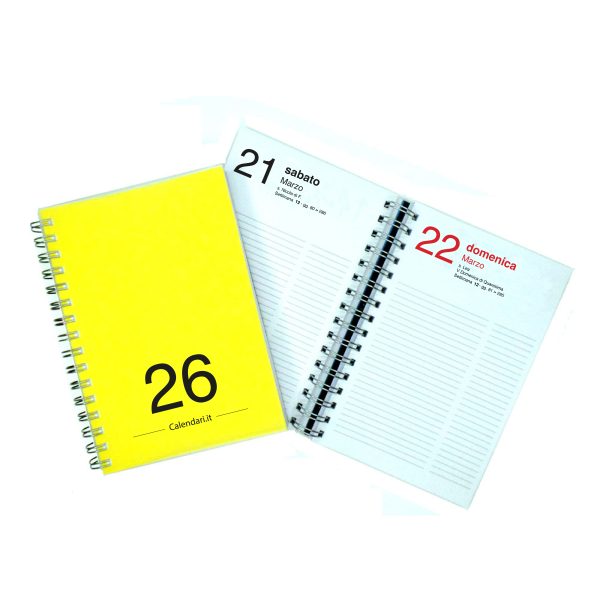Agenda 2026 Giornaliera 365 giorni verticale 15x21 cm 10 colori con spirale - immagine 8