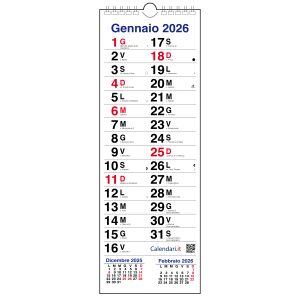 Calendario 2026 SLIM STRETTO 15X42 cm