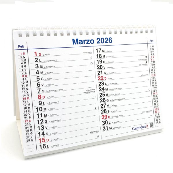Calendario 2026 tavolo olandese santi e lune 20x15 cm