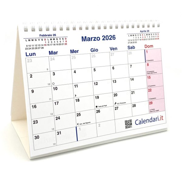 Calendario 2026 tavolo a caselle 20x15 cm