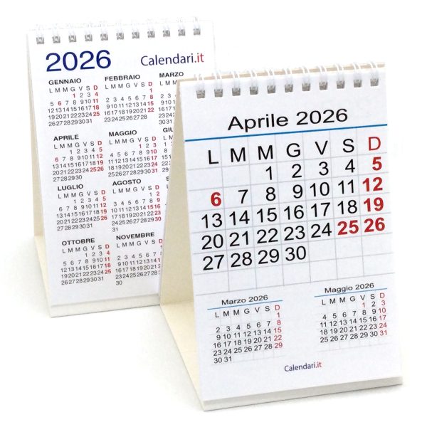 Calendario 2026 tavolo numeri grandi 3 mesi 10x15 cm - immagine 2