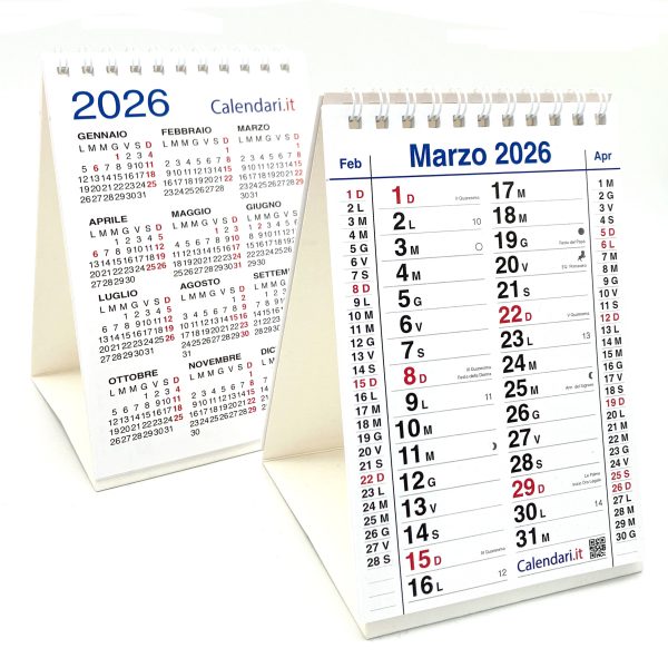 Calendario 2026 tavolo olandese a 3 mesi a piramide 10x15 cm - immagine 2