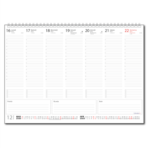 Planner settimanale 2026 grande da scrivania A3 - 42 x 30 cm