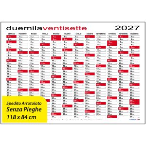 Calendario 2027 Planner planning da muro 118x84 cm Maxi o 84x60 cm standard calendario 2027 annuale - 118 X 84