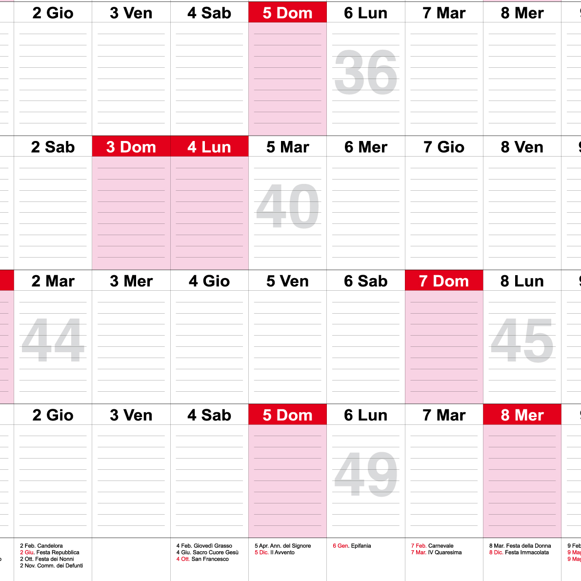 Calendario 2027 Caselle giornaliero planner 118x84 cm planning da muro maxi - immagine 4