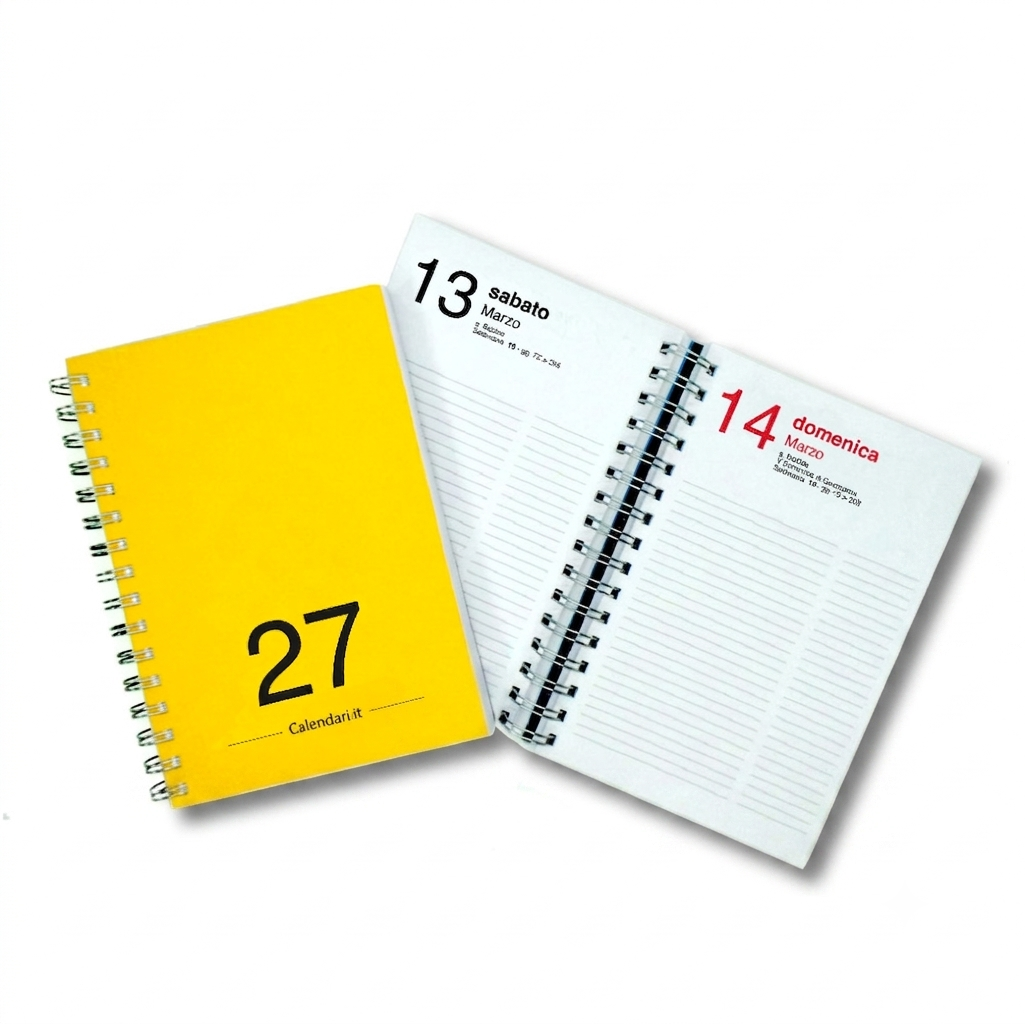 Agenda 2027 Giornaliera 365 giorni verticale 15x21 cm 10 colori con spirale - immagine 3