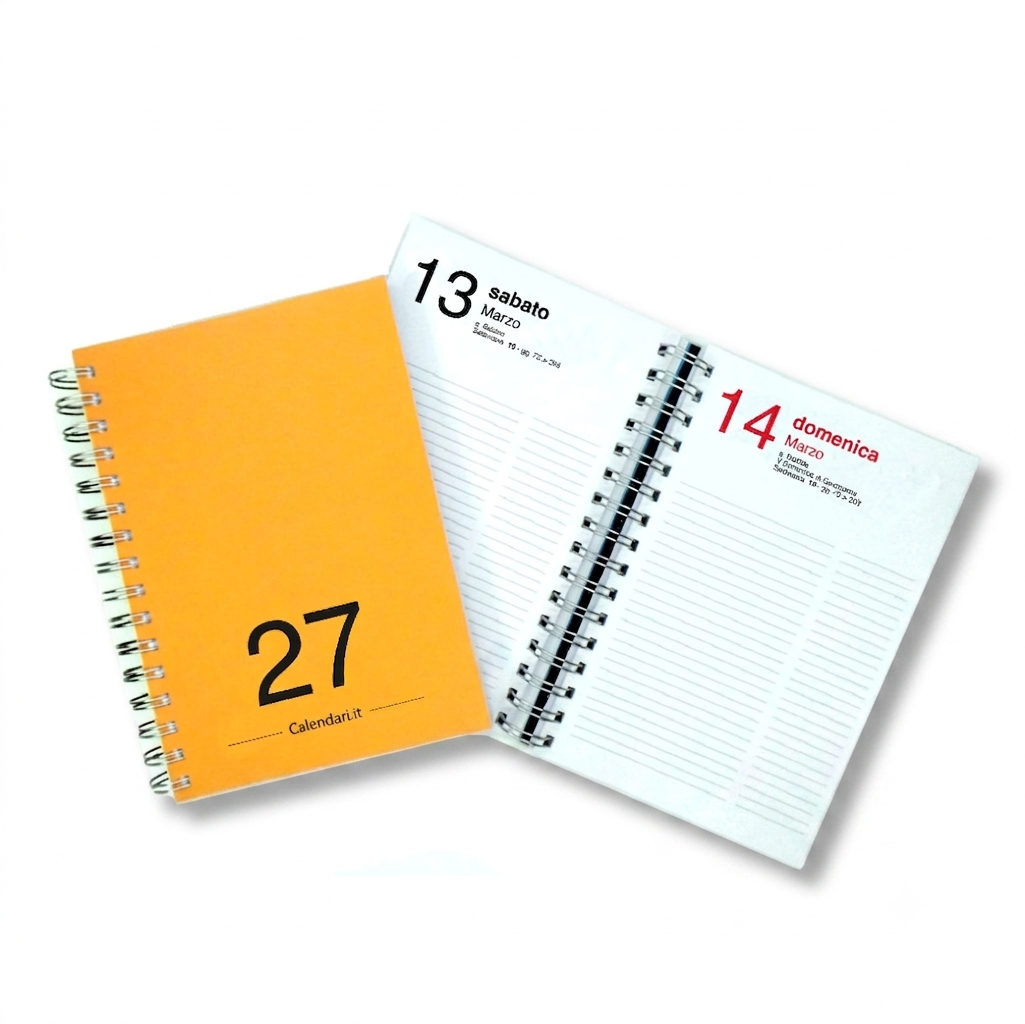Agenda 2027 Giornaliera 365 giorni verticale 15x21 cm 10 colori con spirale - immagine 4