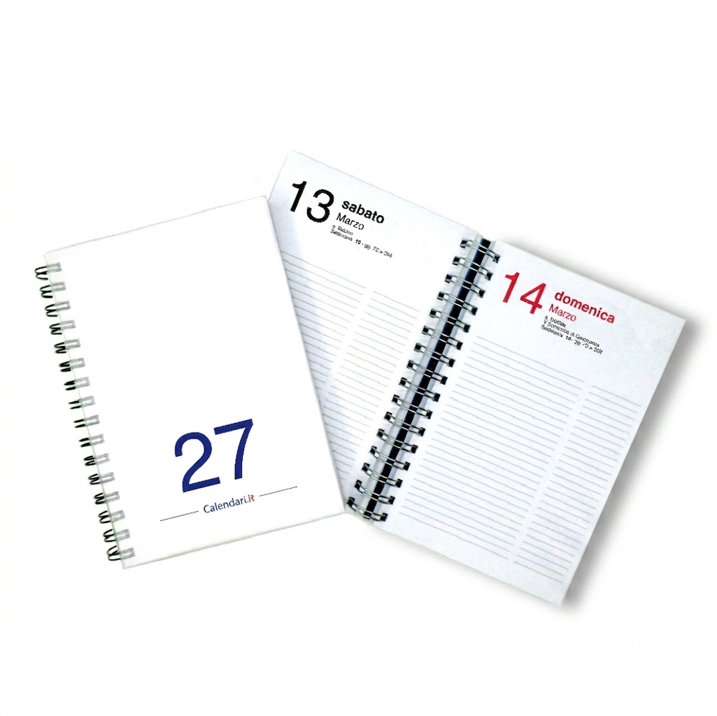 Agenda 2027 Giornaliera 365 giorni verticale 15x21 cm 10 colori con spirale - immagine 9
