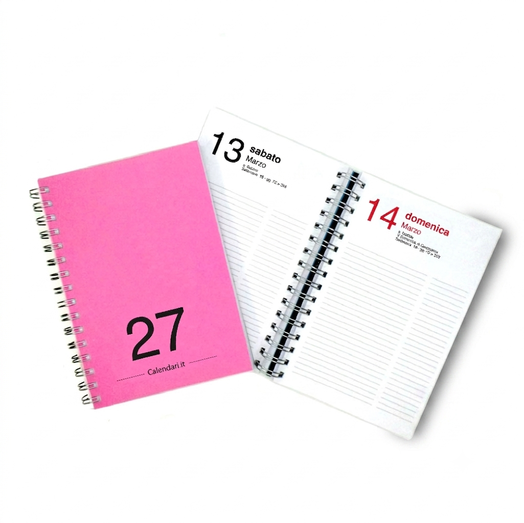 Agenda 2027 Giornaliera 365 giorni verticale 15x21 cm 10 colori con spirale - immagine 7