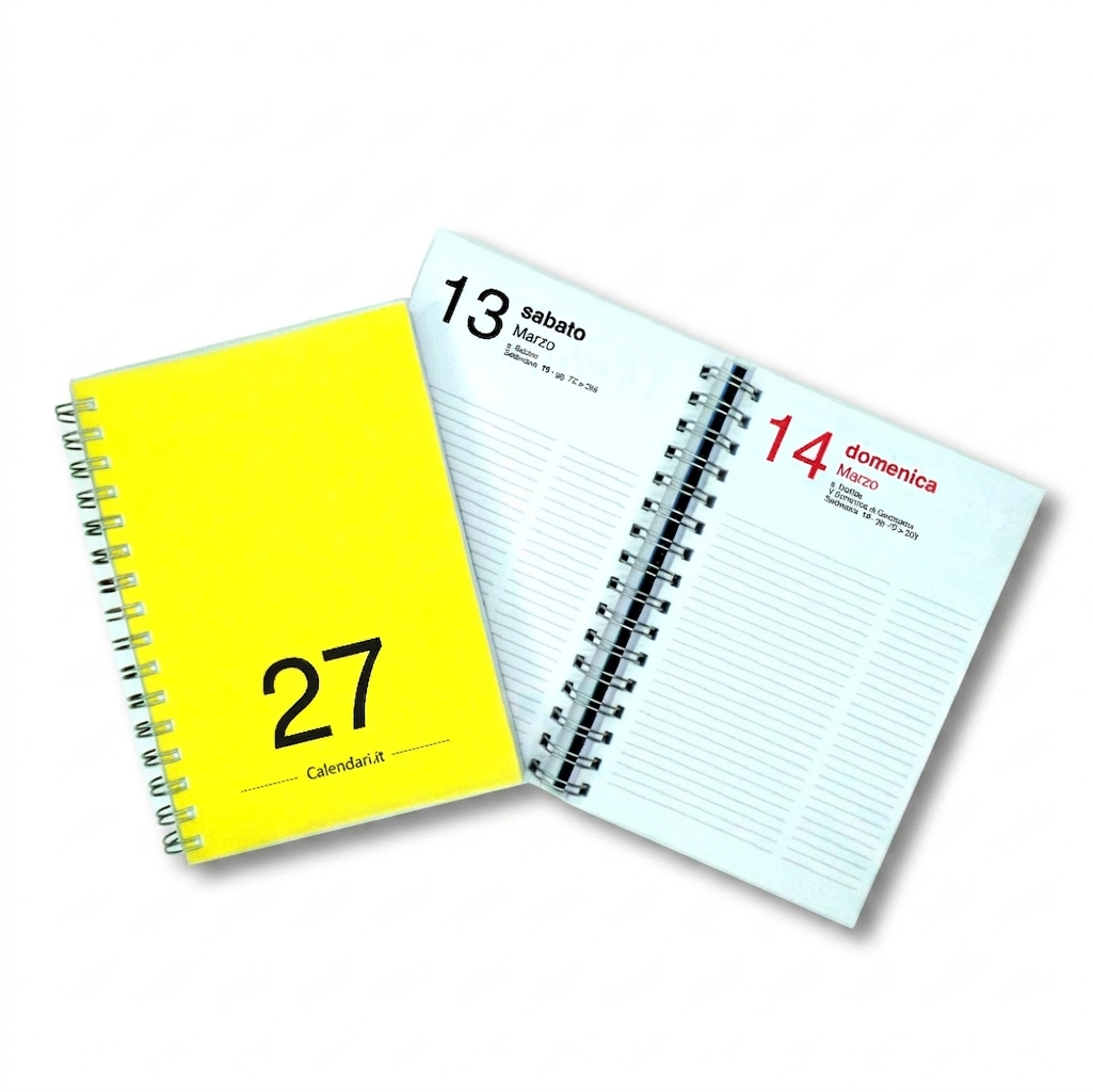Agenda 2027 Giornaliera 365 giorni verticale 15x21 cm 10 colori con spirale - immagine 11