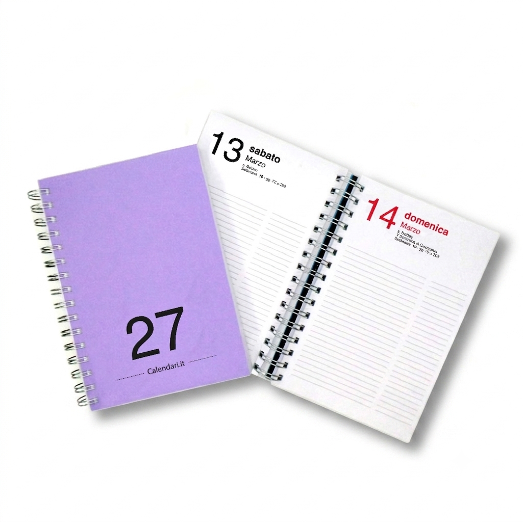 Agenda 2027 Giornaliera 365 giorni verticale 15x21 cm 10 colori con spirale - immagine 8