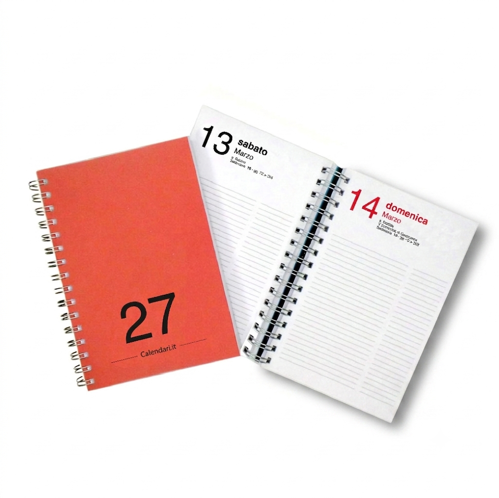 Agenda 2027 Giornaliera 365 giorni verticale 15x21 cm 10 colori con spirale - immagine 6