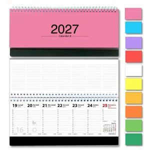 Agenda 2027 settimanale 10 colori planning da ufficio orizzontale con spirale