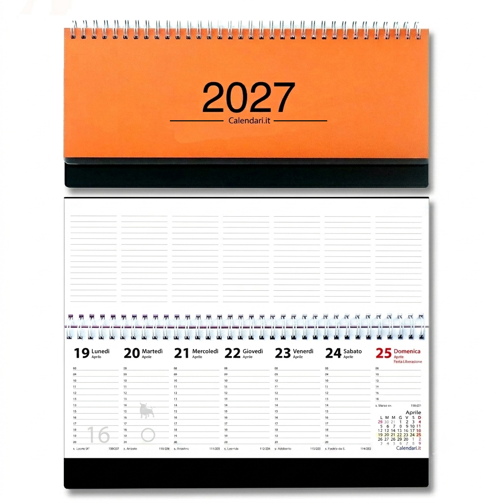 Agenda 2027 settimanale 10 colori planning da ufficio orizzontale con spirale - immagine 14