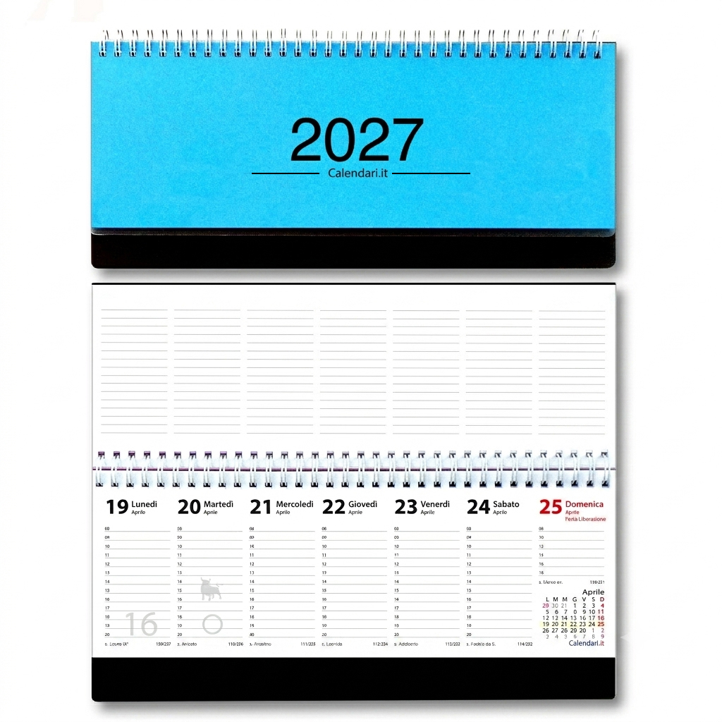 Agenda 2027 settimanale 10 colori planning da ufficio orizzontale con spirale - immagine 6