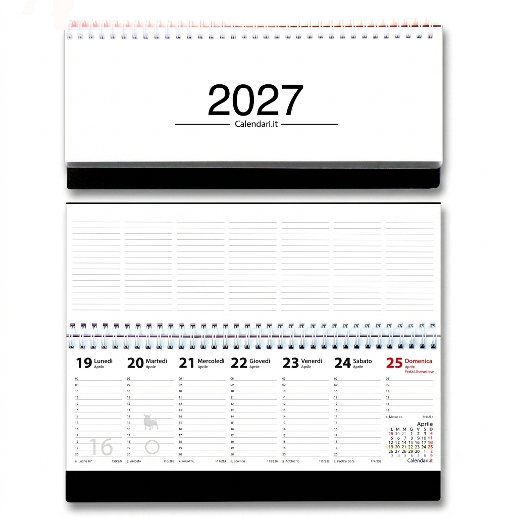 Agenda 2027 settimanale 10 colori planning da ufficio orizzontale con spirale - immagine 13
