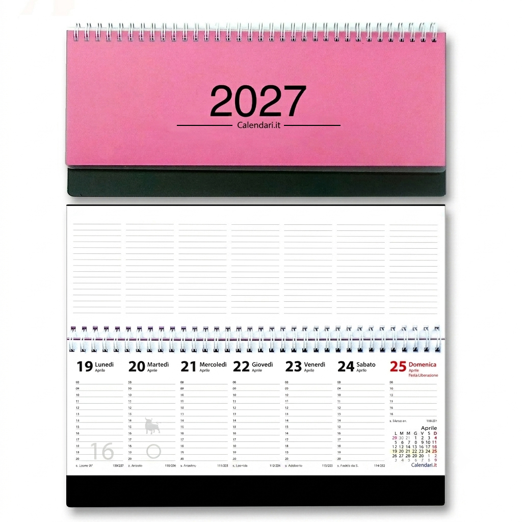 Agenda 2027 settimanale 10 colori planning da ufficio orizzontale con spirale - immagine 7