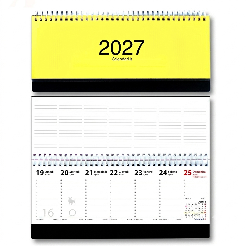 Agenda 2027 settimanale 10 colori planning da ufficio orizzontale con spirale - immagine 12