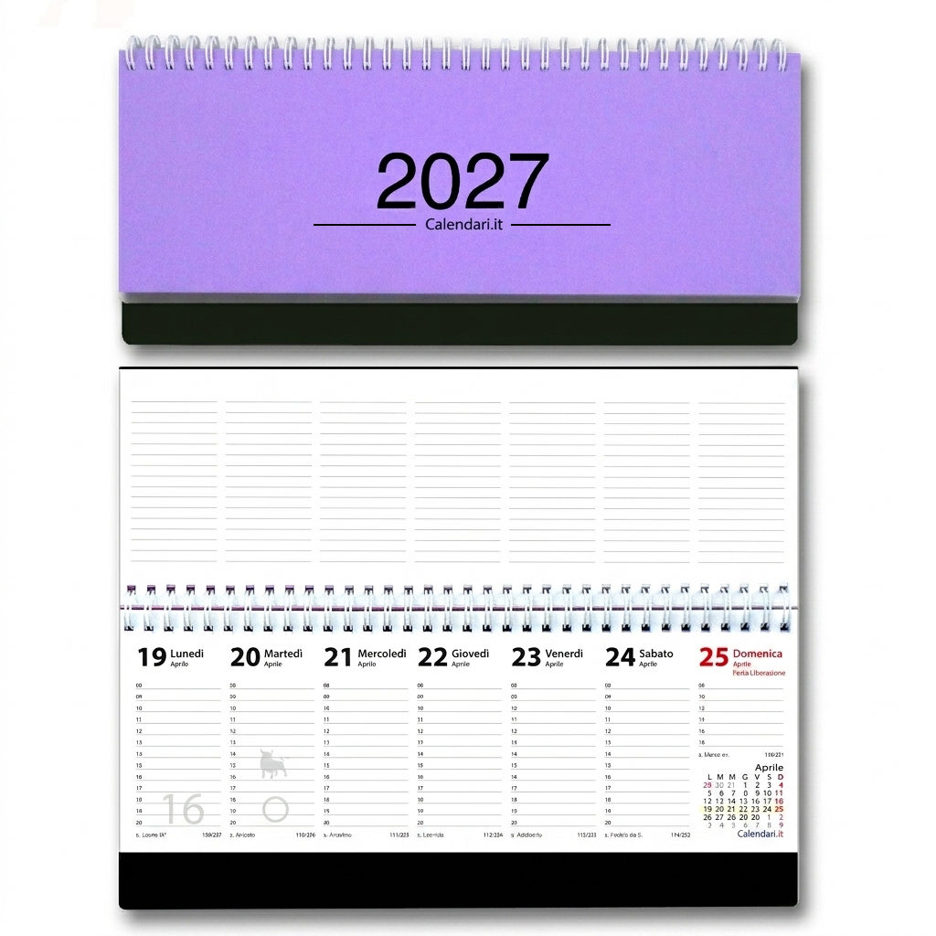 Agenda 2027 settimanale 10 colori planning da ufficio orizzontale con spirale - immagine 10