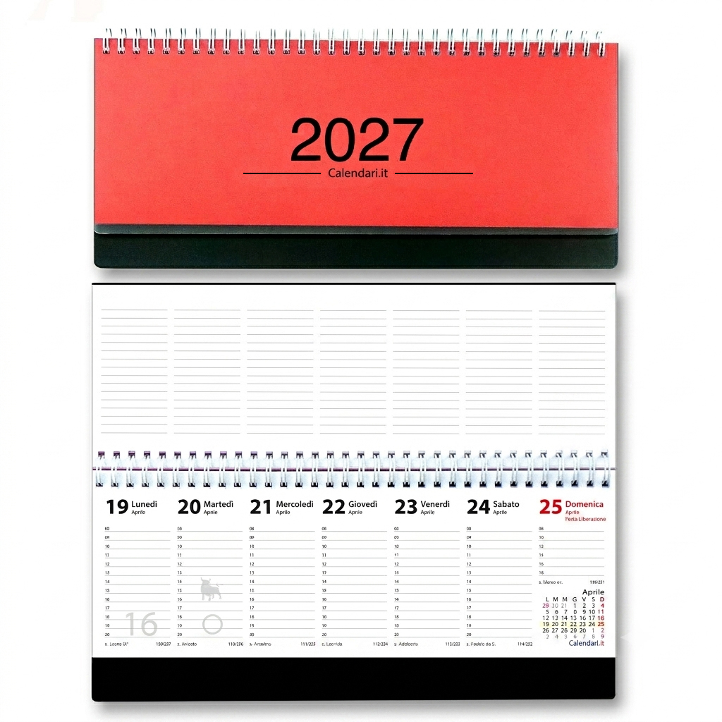 Agenda 2027 settimanale 10 colori planning da ufficio orizzontale con spirale - immagine 9