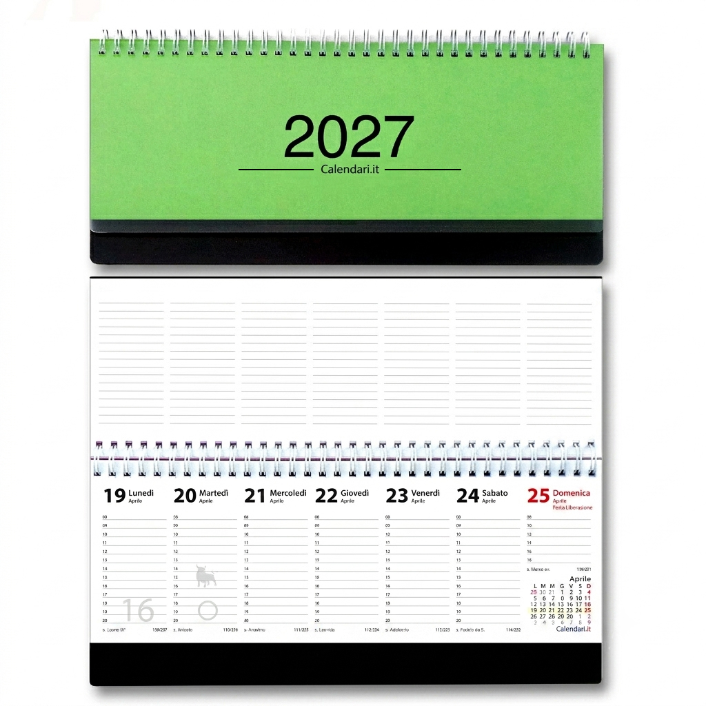 Agenda 2027 settimanale 10 colori planning da ufficio orizzontale con spirale - immagine 5