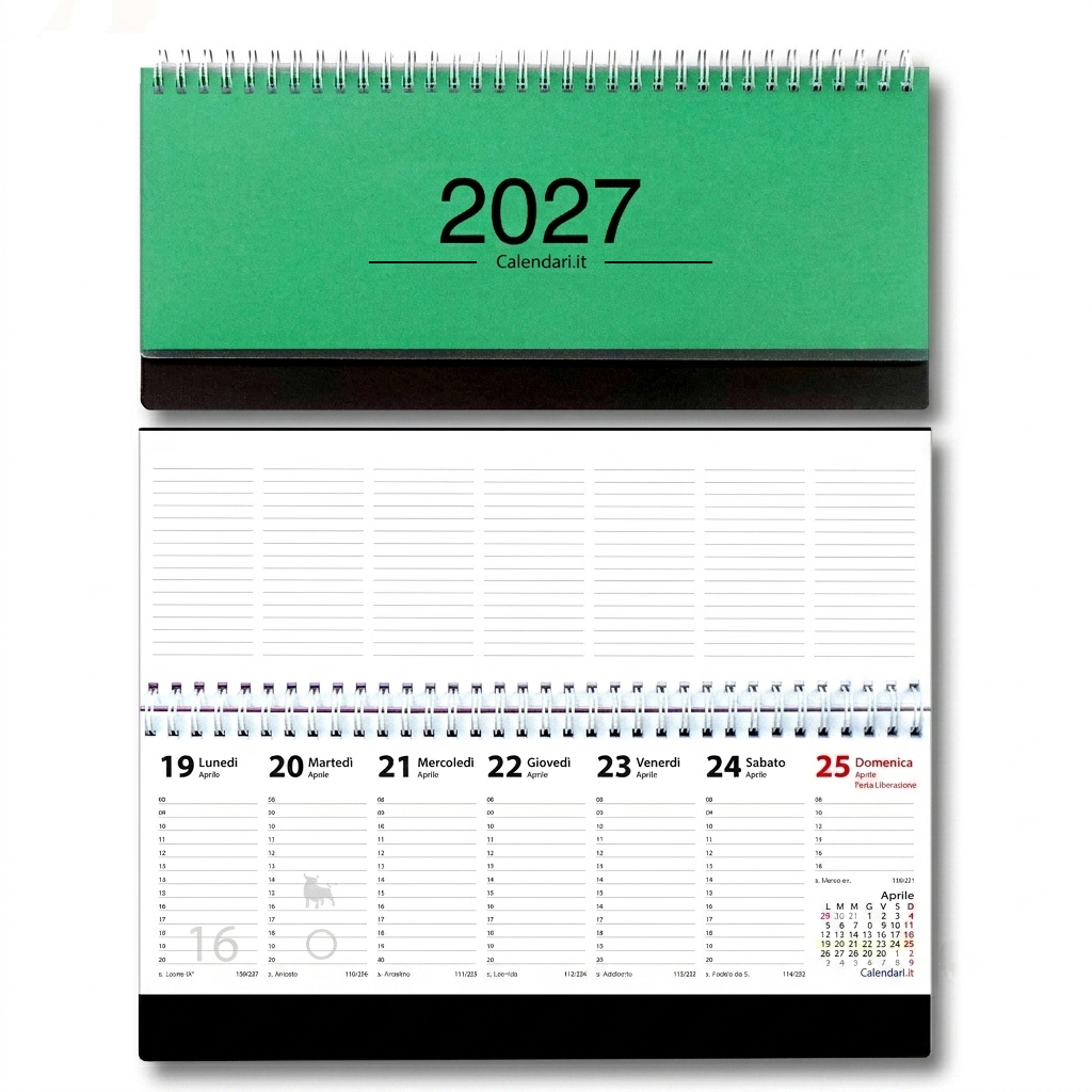 Agenda 2027 settimanale 10 colori planning da ufficio orizzontale con spirale - immagine 8
