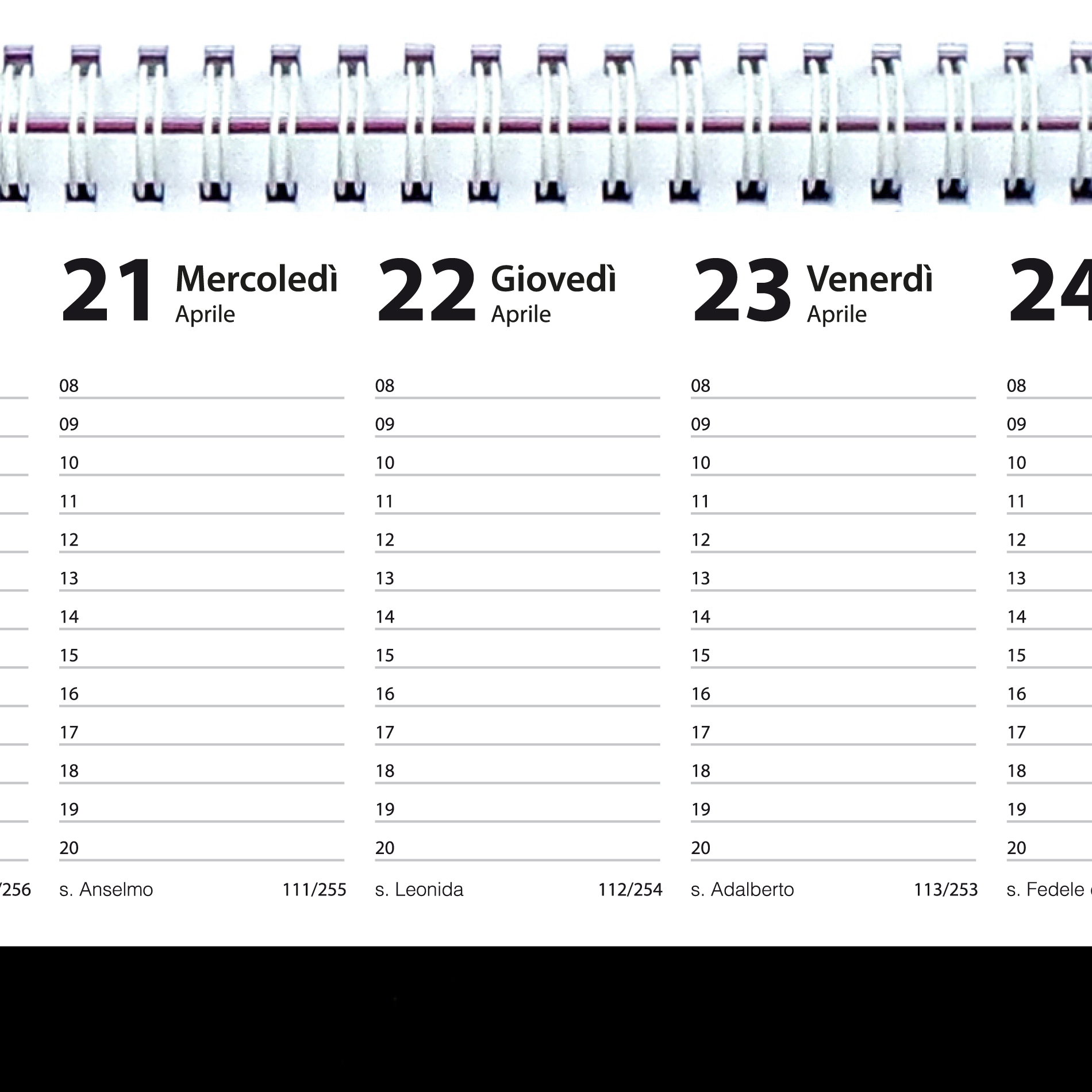 Agenda 2027 settimanale 10 colori planning da ufficio orizzontale con spirale - immagine 3