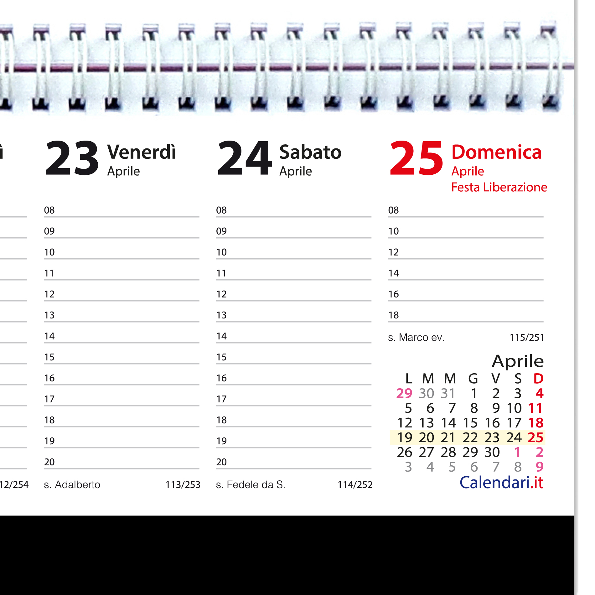 Agenda 2027 settimanale 10 colori planning da ufficio orizzontale con spirale - immagine 4