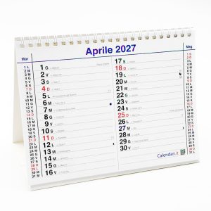 Calendario 2027 tavolo olandese santi e lune 20x15 cm