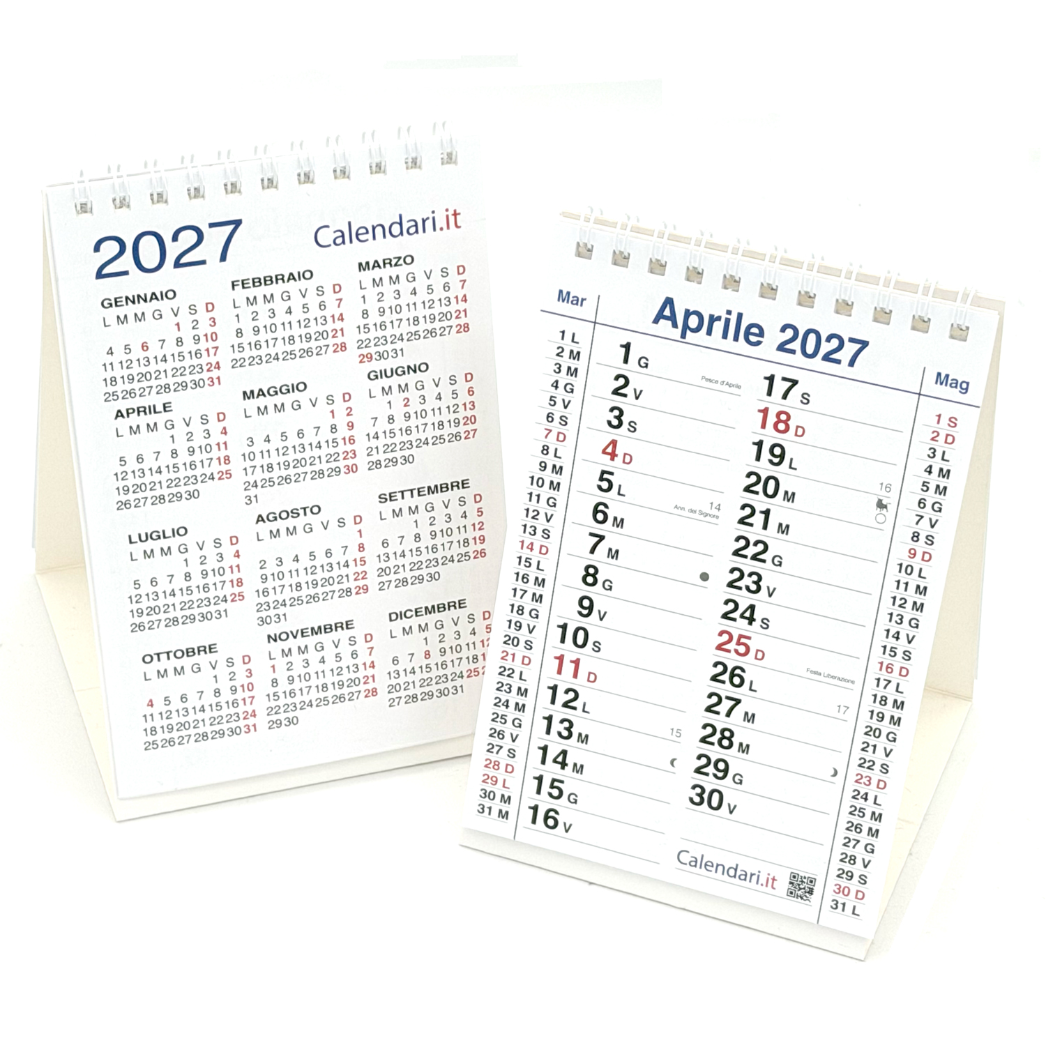 Calendario 2027 tavolo olandese a 3 mesi a piramide 10x15 cm - immagine 2
