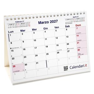 Calendario 2027 tavolo a caselle 20x15 cm